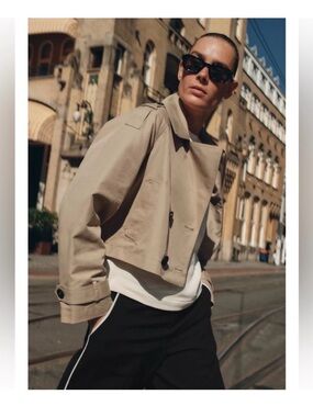 Zara Short Double Breasted Trench Coat